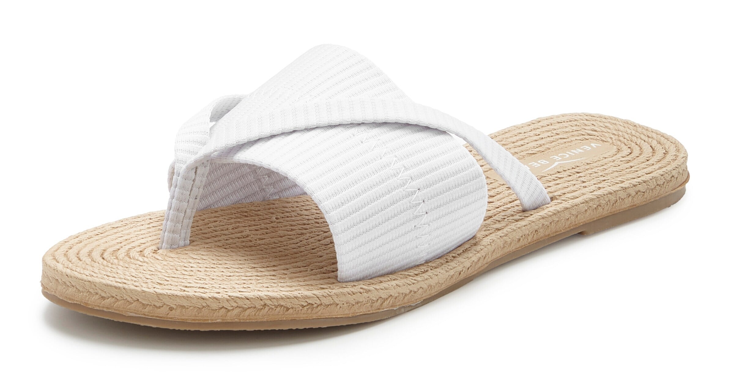 Flip-flops de la VENICE BEACH pe alb: față
