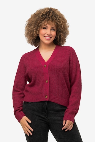 Ulla Popken Knit Cardigan in Red: front