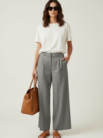 WEARABLE STORIES Wide leg Bandplooibroek 'Joy' in Grijs