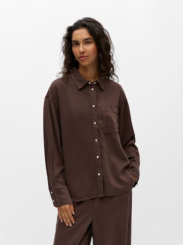 OBJECT Bluse 'OBJFrame' i brun: forside