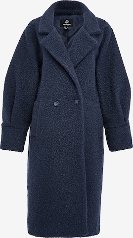 Threadbare Between-Seasons Coat 'Sunflower' in Blue: front