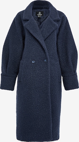 Threadbare Between-seasons coat 'Sunflower' in Blue: front