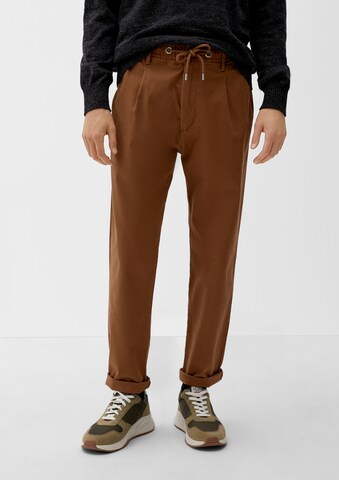 s.Oliver Tapered Pants in Brown: front