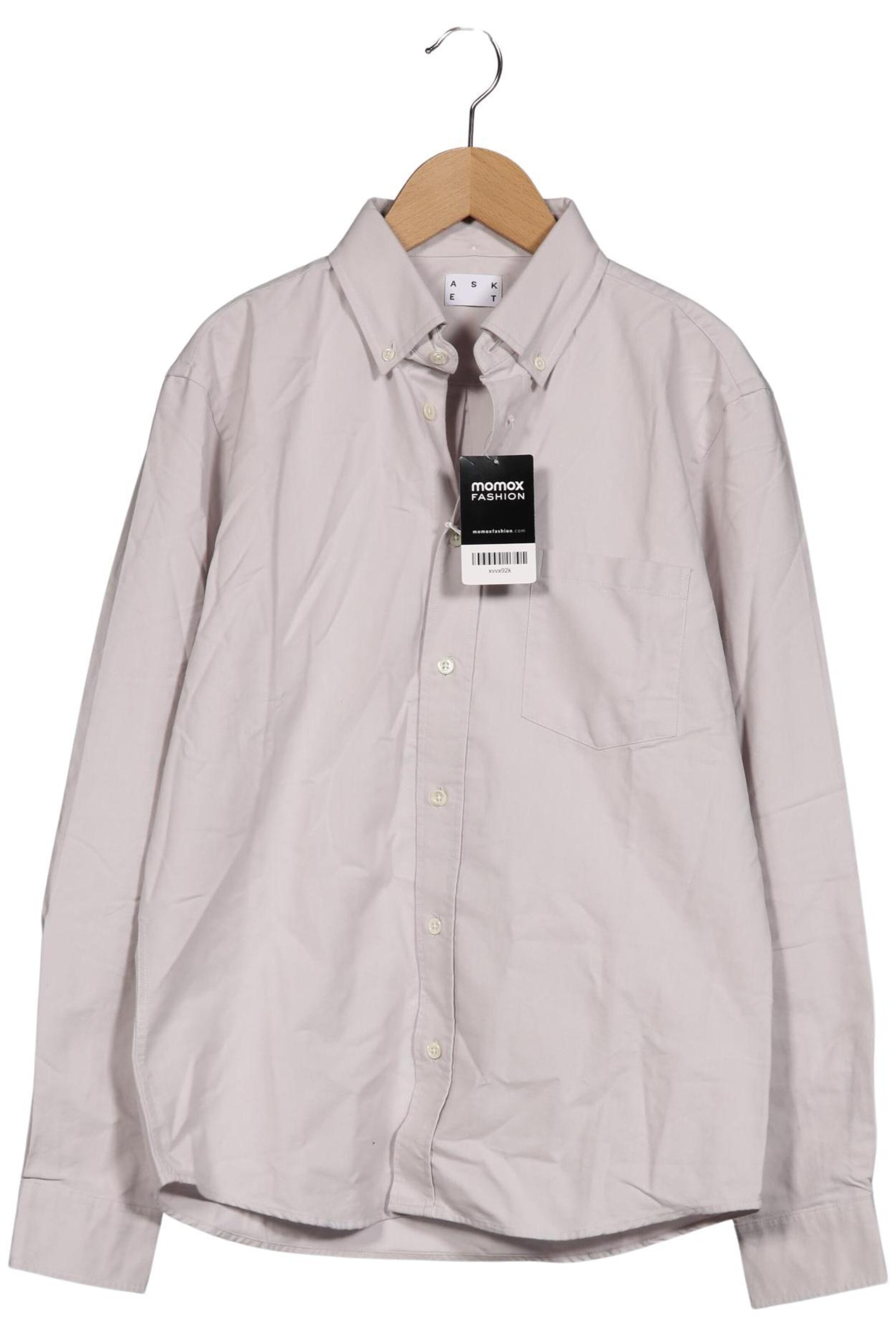Asket Button Up Shirt in S in Grey: front