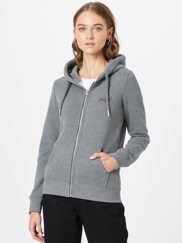 Superdry Sweat jacket in Grey: front
