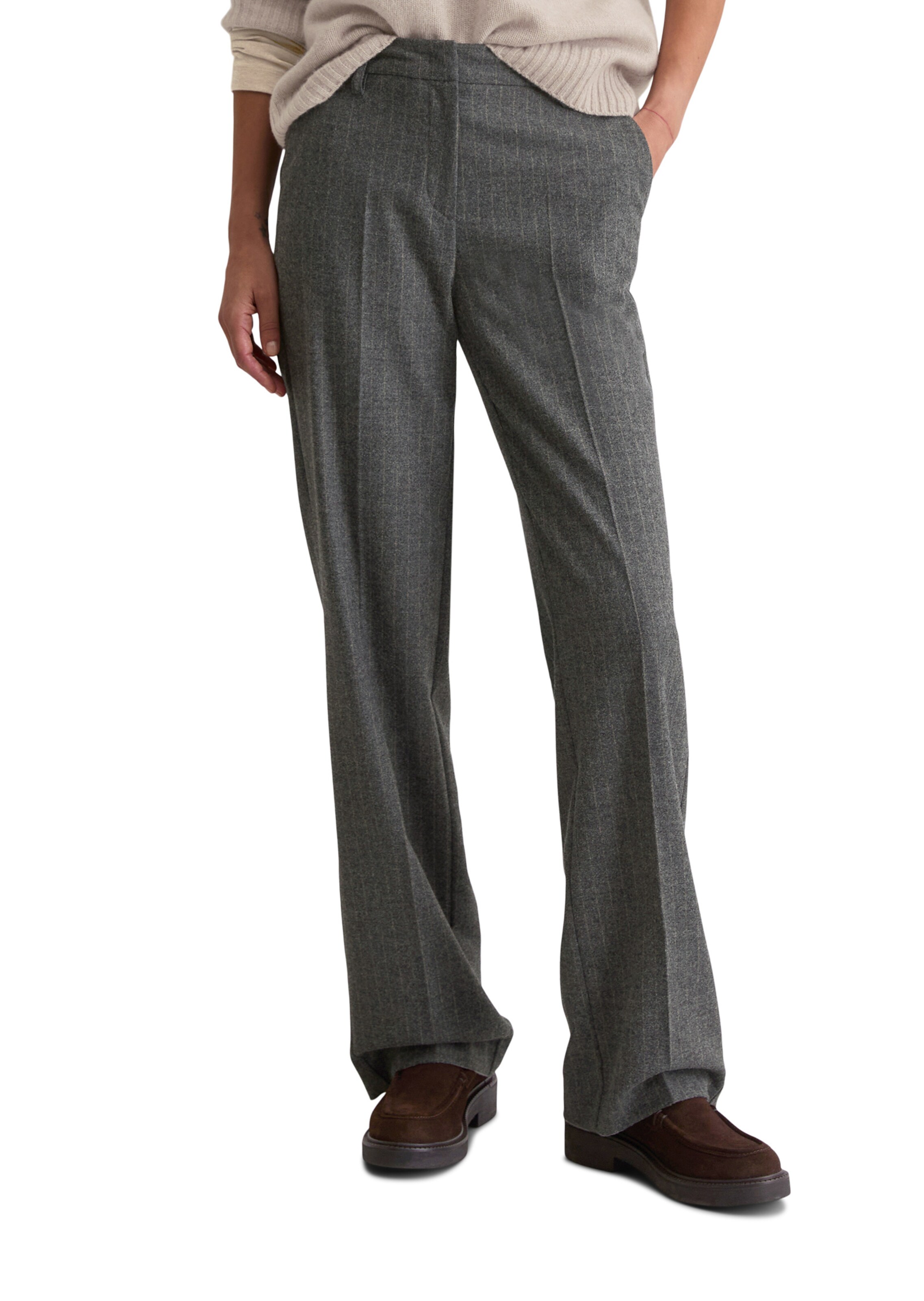 Marc O'Polo Regular Trousers in Grey: front