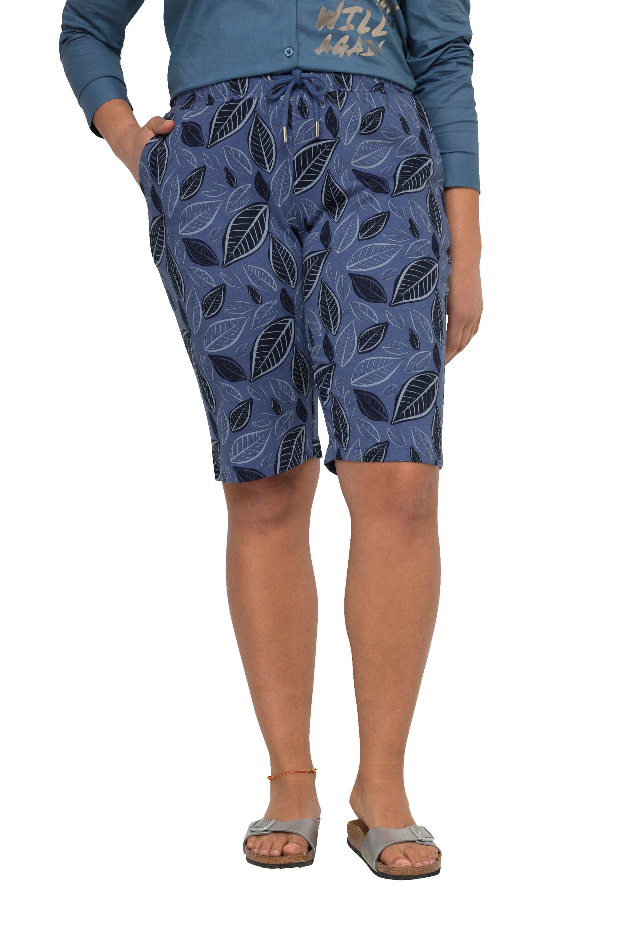 Janet & Joyce Regular Broek in Blauw: voorkant