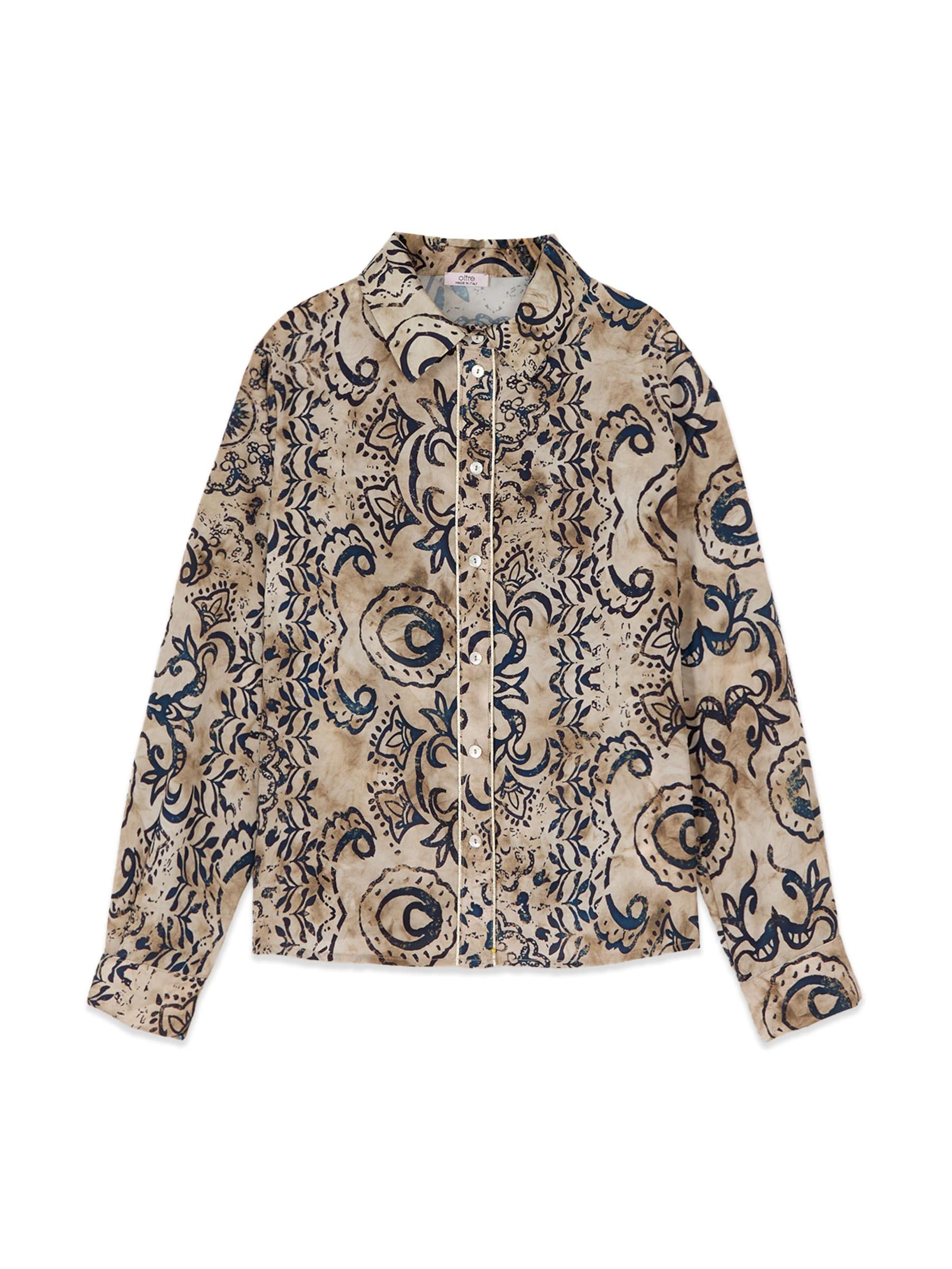Camicia da donna di oltre in beige: frontale