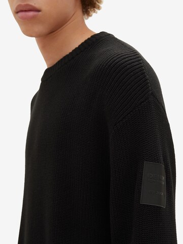 TOM TAILOR DENIM Pullover in Schwarz