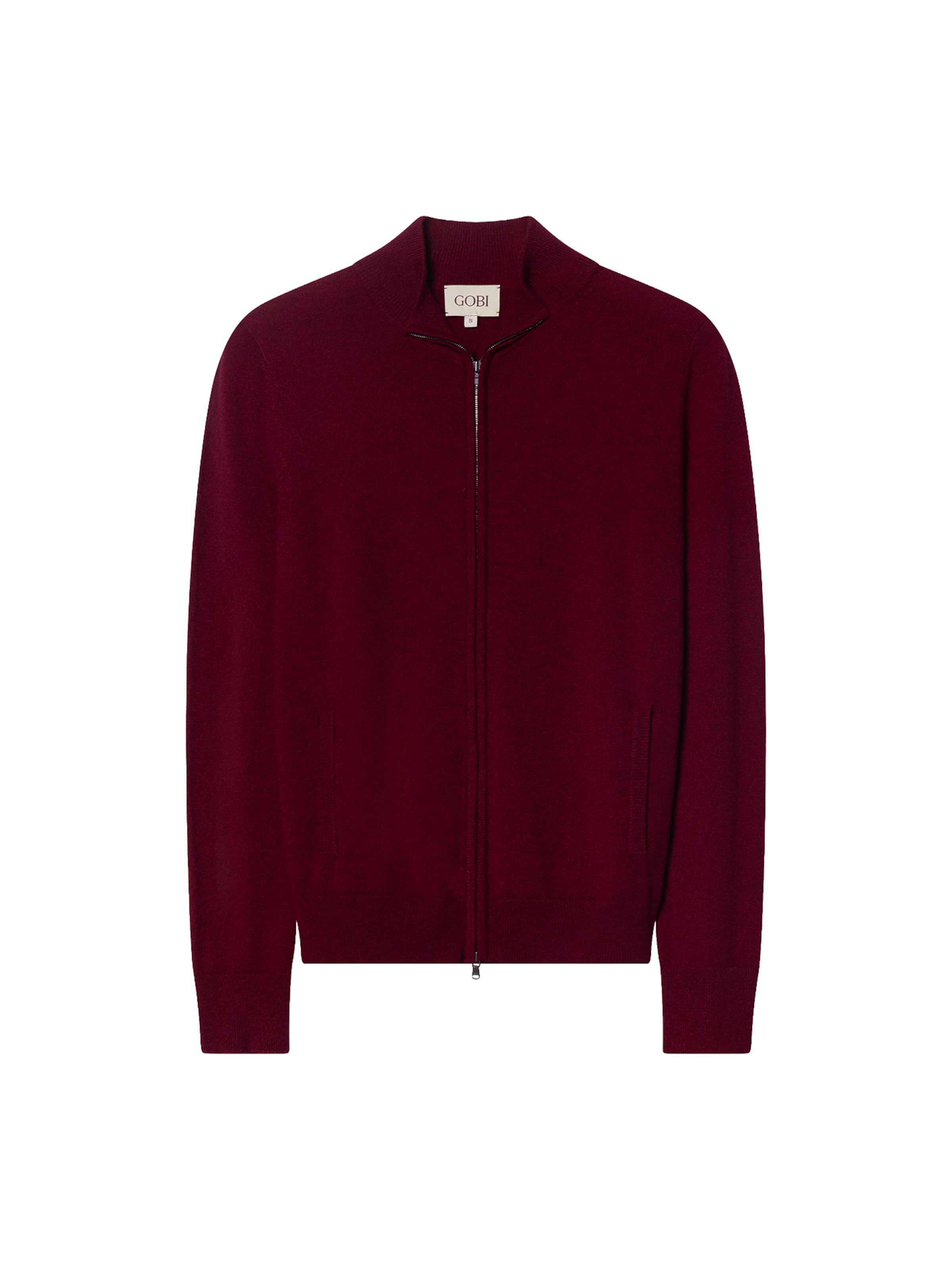 GOBI Cashmere Knit Cardigan 'Women's Timeless Cashmere Full-Zip Cardigan' in Bordeaux, Item view