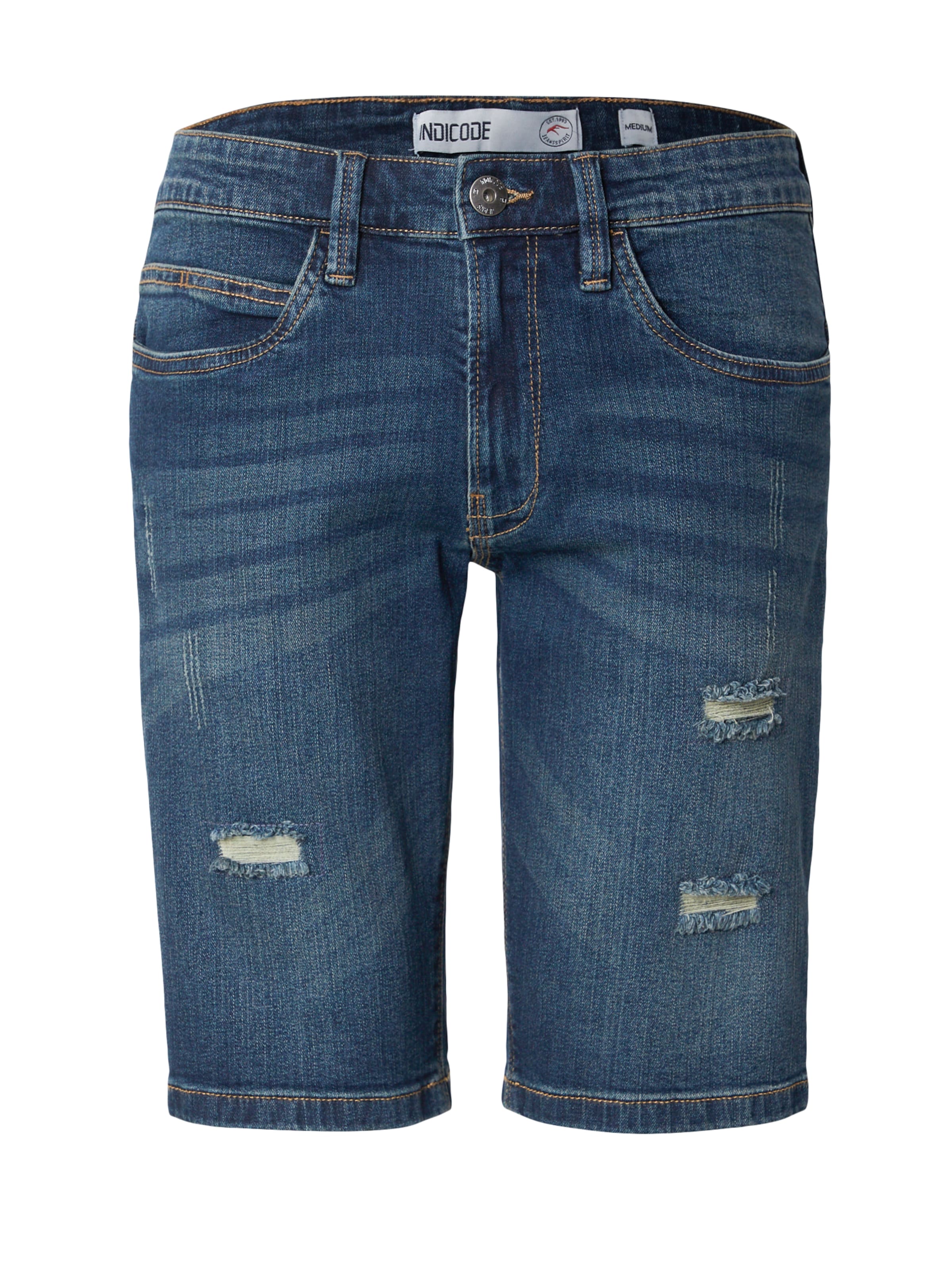 zils INDICODE JEANS Standarta Džinsi 'Kaden Holes': no priekšpuses