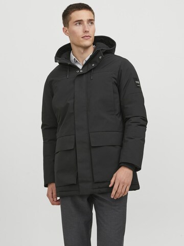 Parka de iarnă 'Rob' de la JACK & JONES pe negru: față