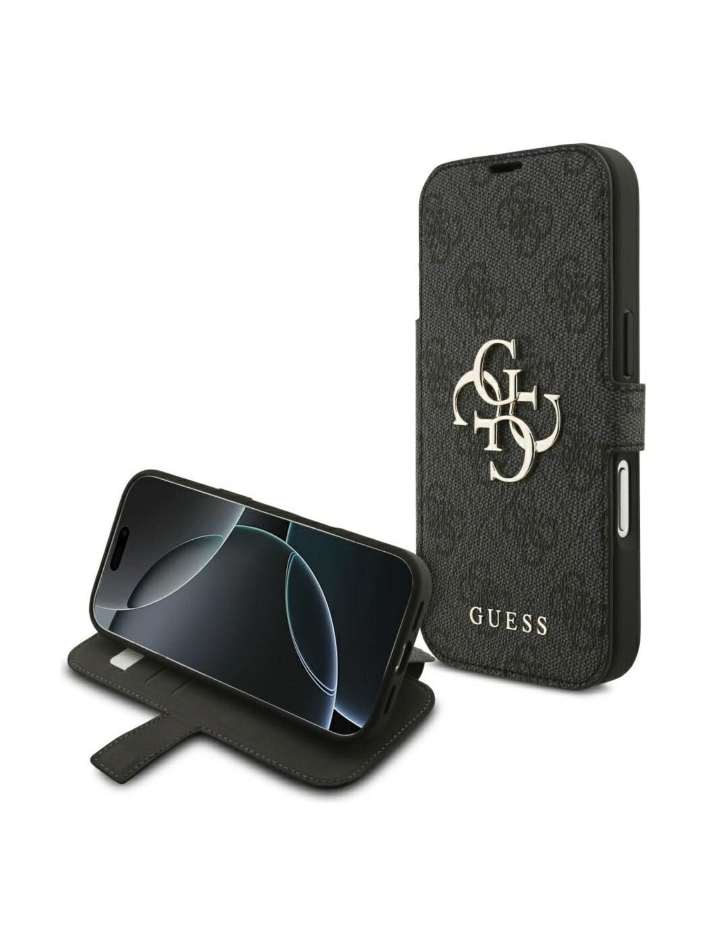 GUESS Smartphonehoesje 'Guess 4G Metal Logo for 18 Pro Max / iPhone 17 Pro Max' in Zwart
