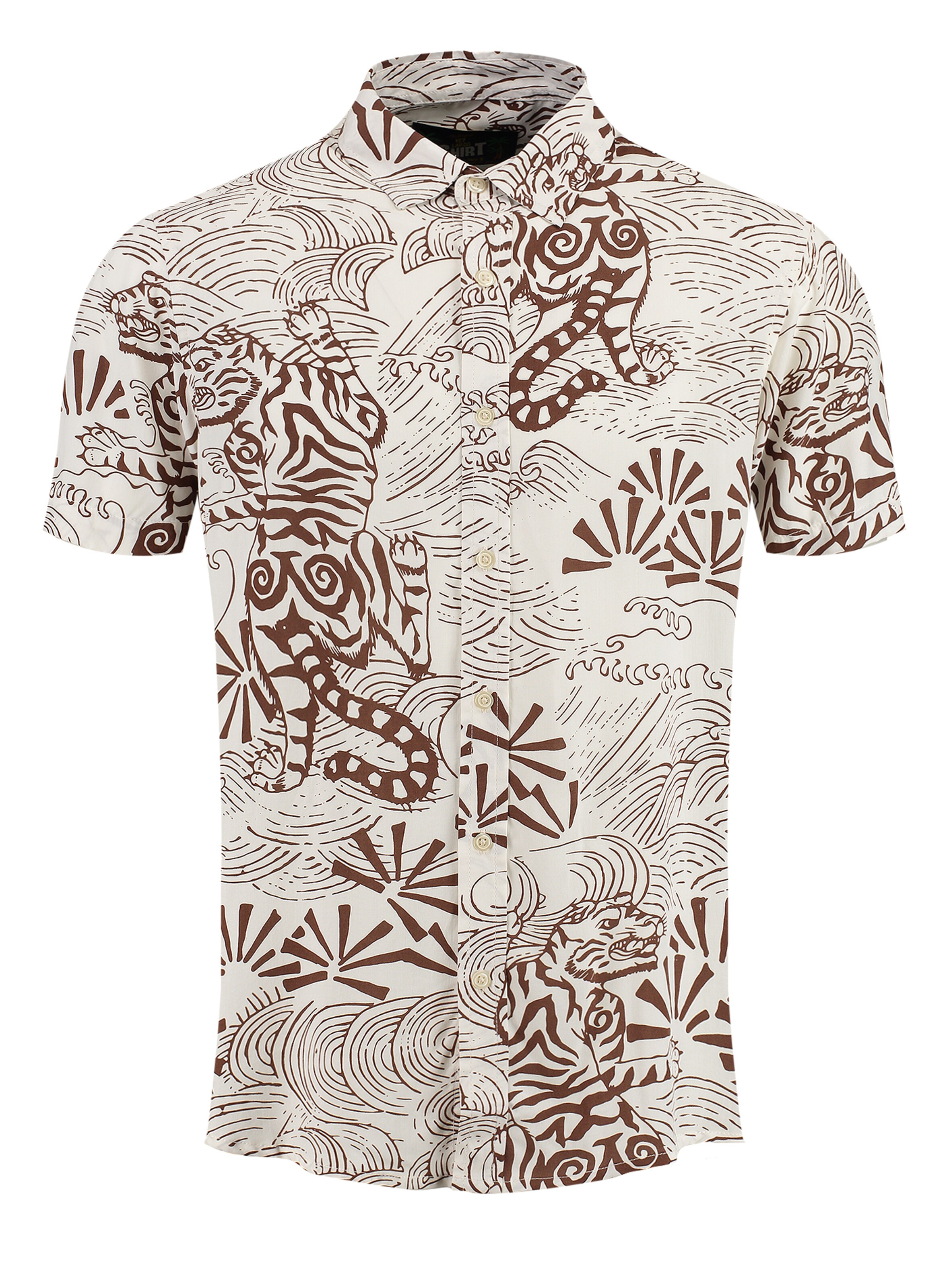 Key Largo Regular fit Button Up Shirt 'RESORT' in Beige: front