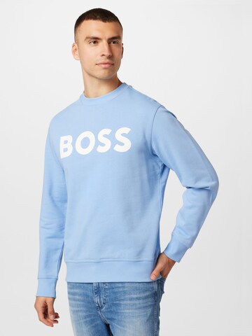 BOSS Orange - Sweatshirt 'WeBasic' em azul: frente