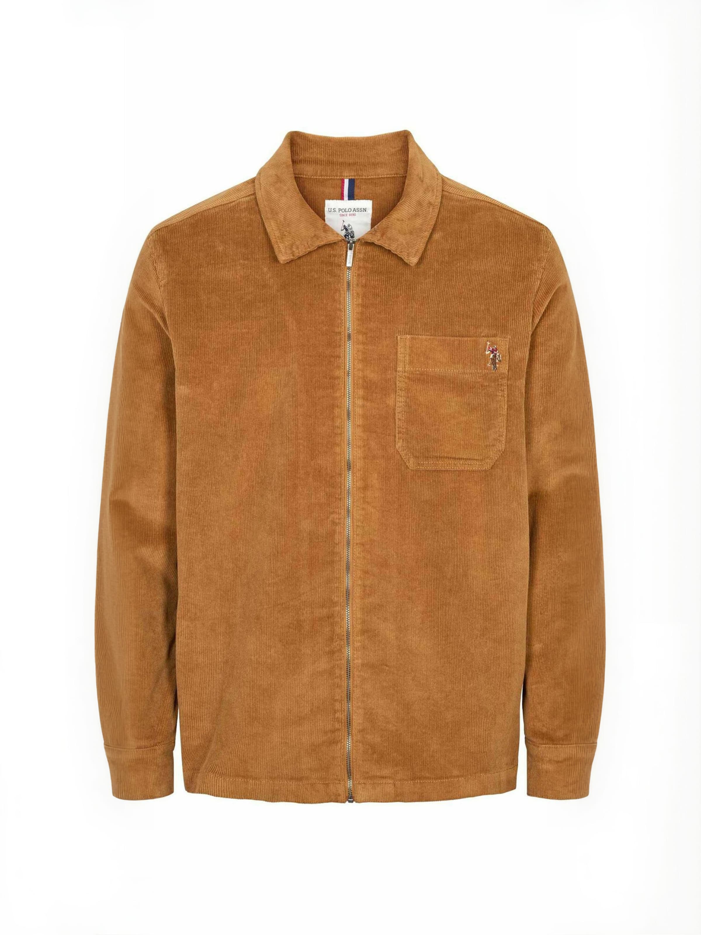Veste mi-saison ' UMElvin ' U.S. POLO ASSN. en marron : devant