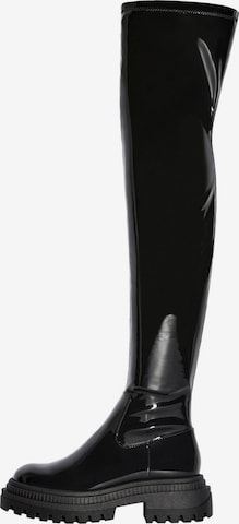 Bershka Over the Knee Boots in Black