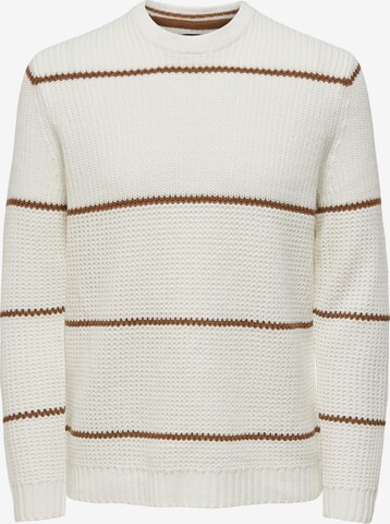 Only & Sons Sweater 'ADAM' in White: front