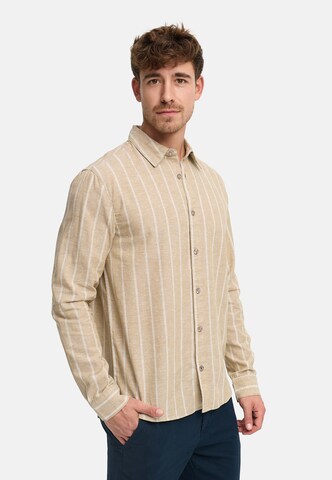INDICODE JEANS Regular fit Zakelijk overhemd ' INTrypper ' in Beige