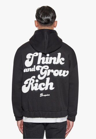 Dropsize Zip-Up Hoodie 'Heavy Grow Rich' in Black: front