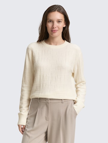 TOM TAILOR Sweater in White: front