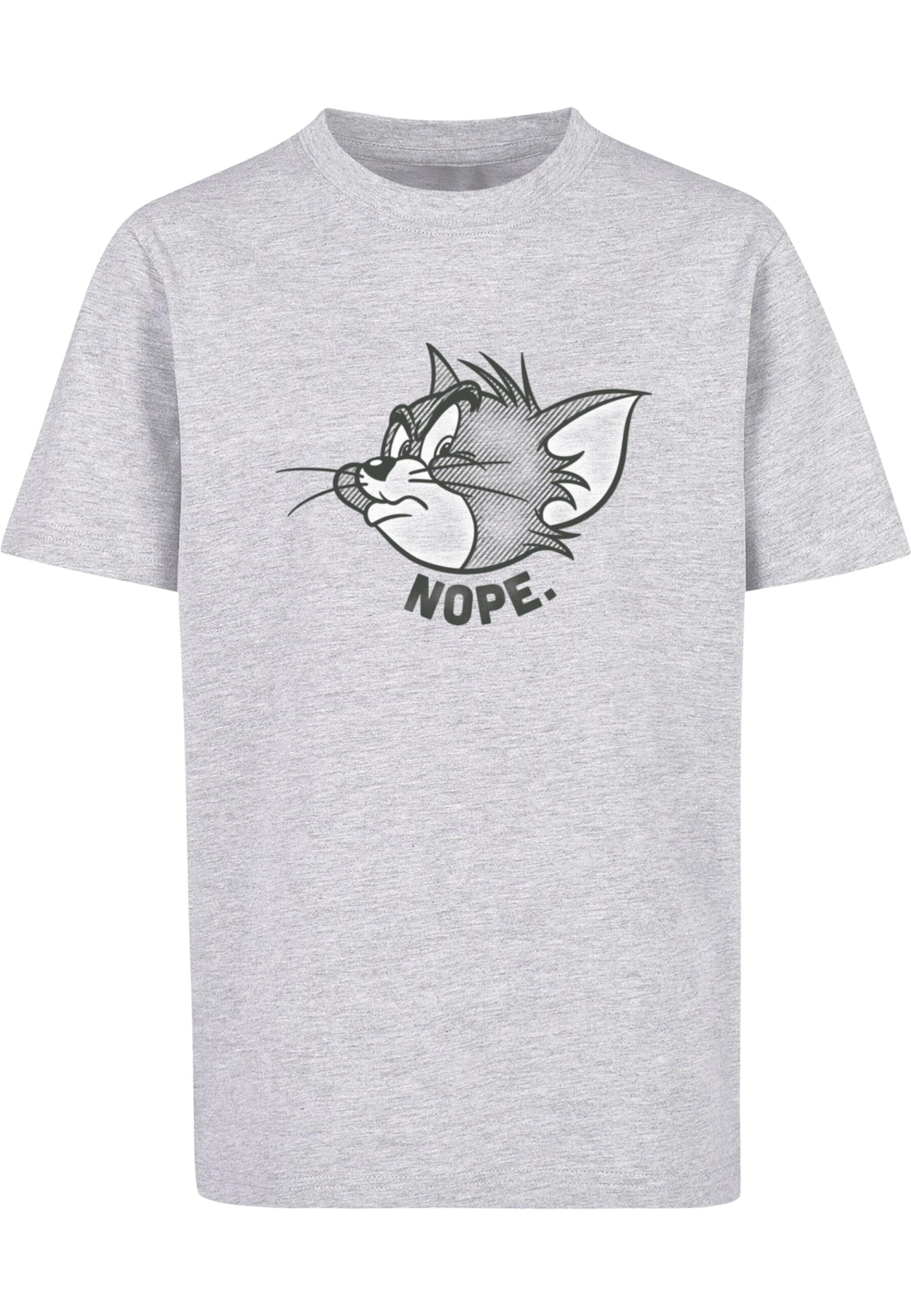 Coupe regular T-Shirt 'Tom and Jerry - Nope' ABSOLUTE CULT en gris : devant