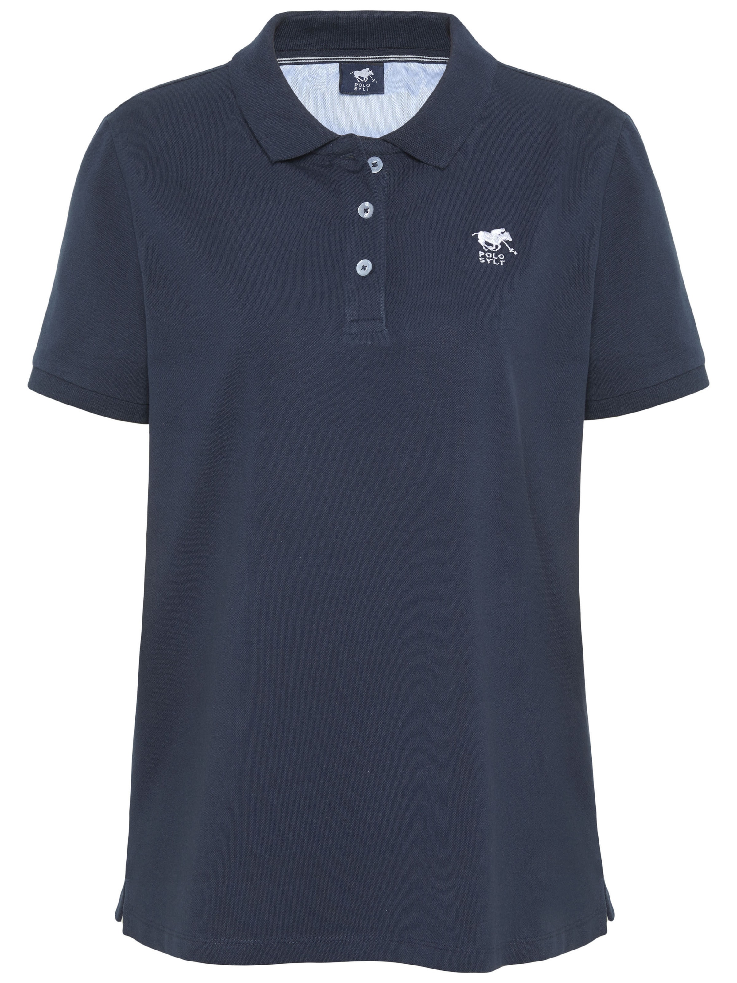 Polo Sylt Shirt ' im puristischen Design mit Logo-Stickerei ' in Blue: front