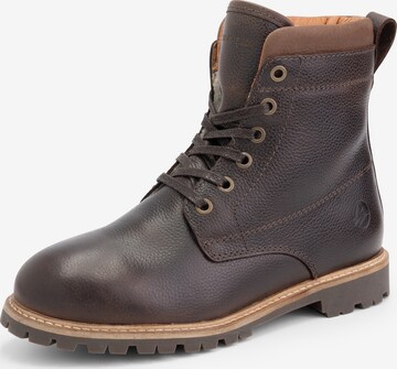 Travelin Lace-Up Ankle Boots 'Steinkjer' in Brown: front