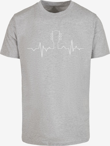 F4NT4STIC Shirt 'Gitarre heartbeat design' in Grey: front