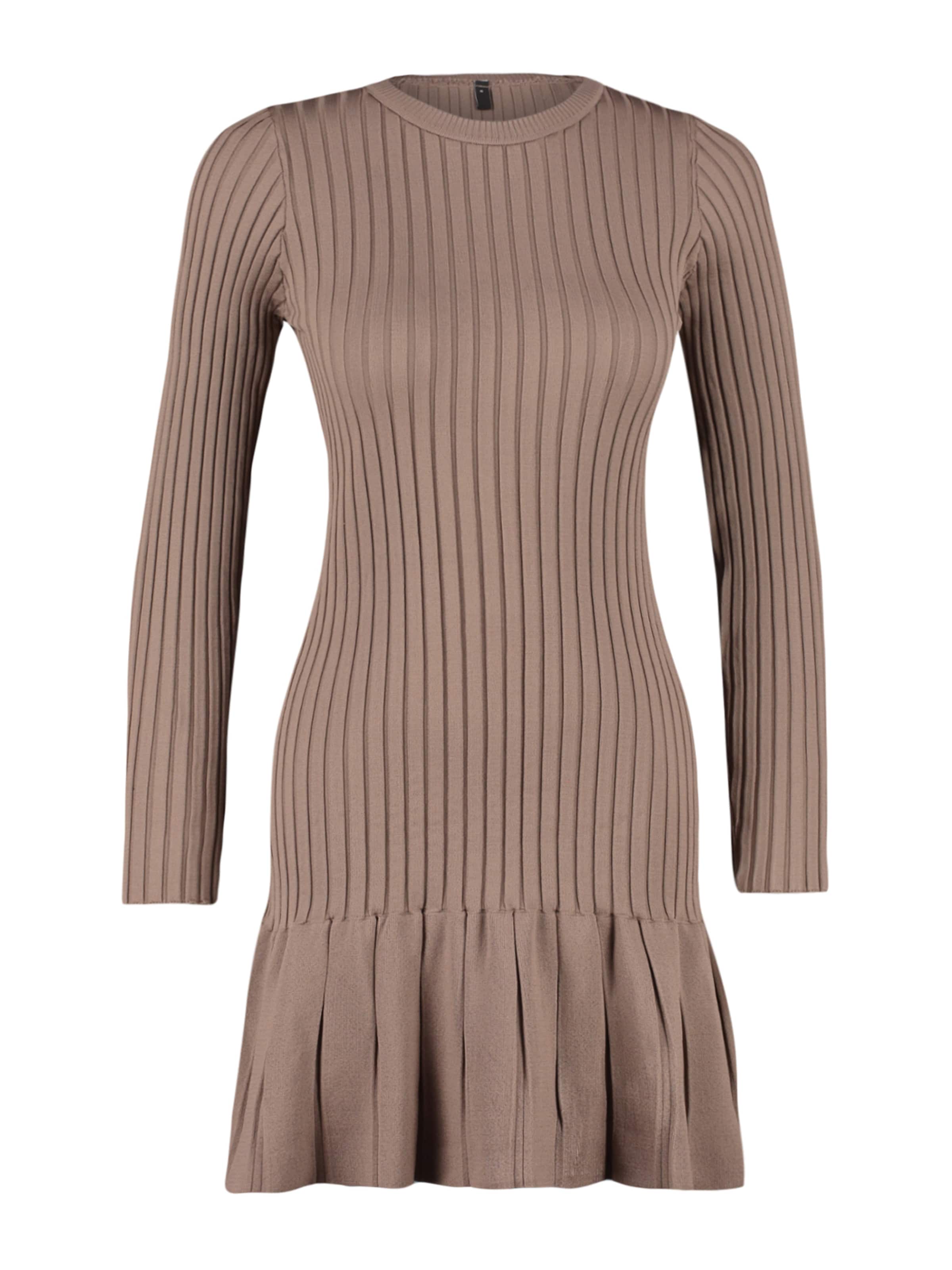 TrendyolPletena haljina - smeđa boja: prednji dio