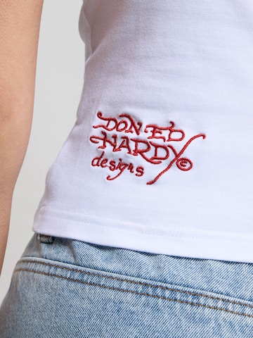 Ed Hardy T-Shirt 'Broken Hearts' in Weiß