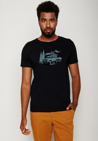 GREENBOMB Shirt 'Nature Getaway' in Zwart: voorkant