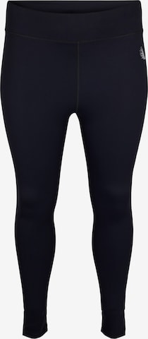 Active by Zizzi Skinny Sportbroek 'ANANNA' in Zwart: voorkant