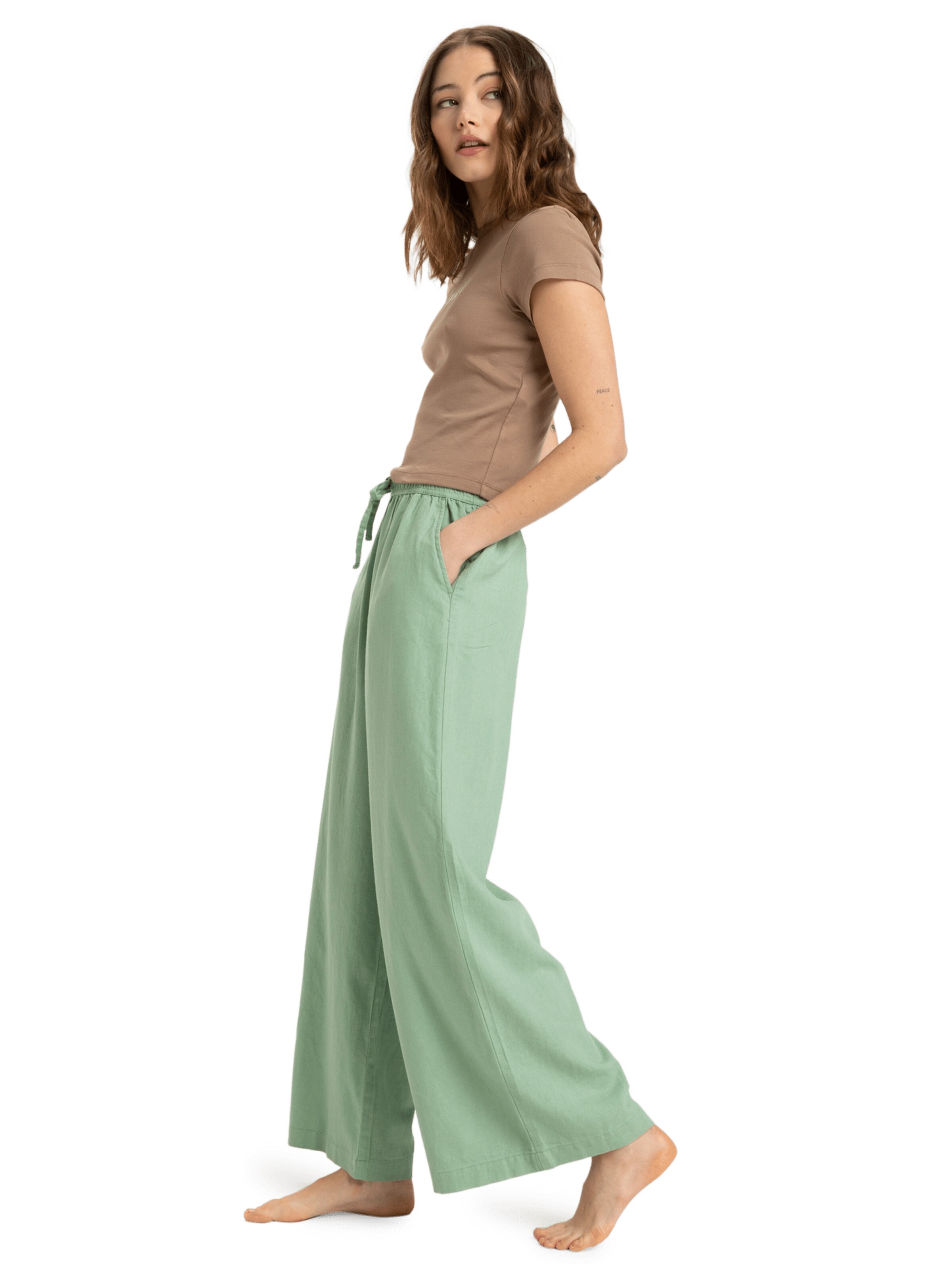 ROXY Wide leg Pants 'Lekeitio Break' in Green