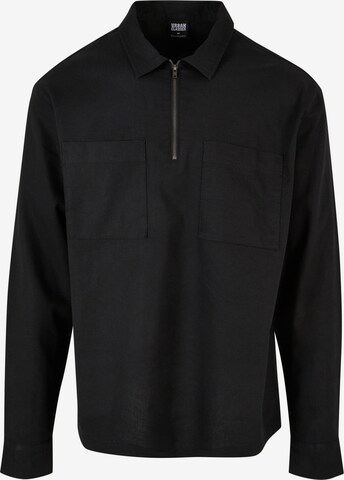 Urban Classics Regular fit Button Up Shirt in Black: front