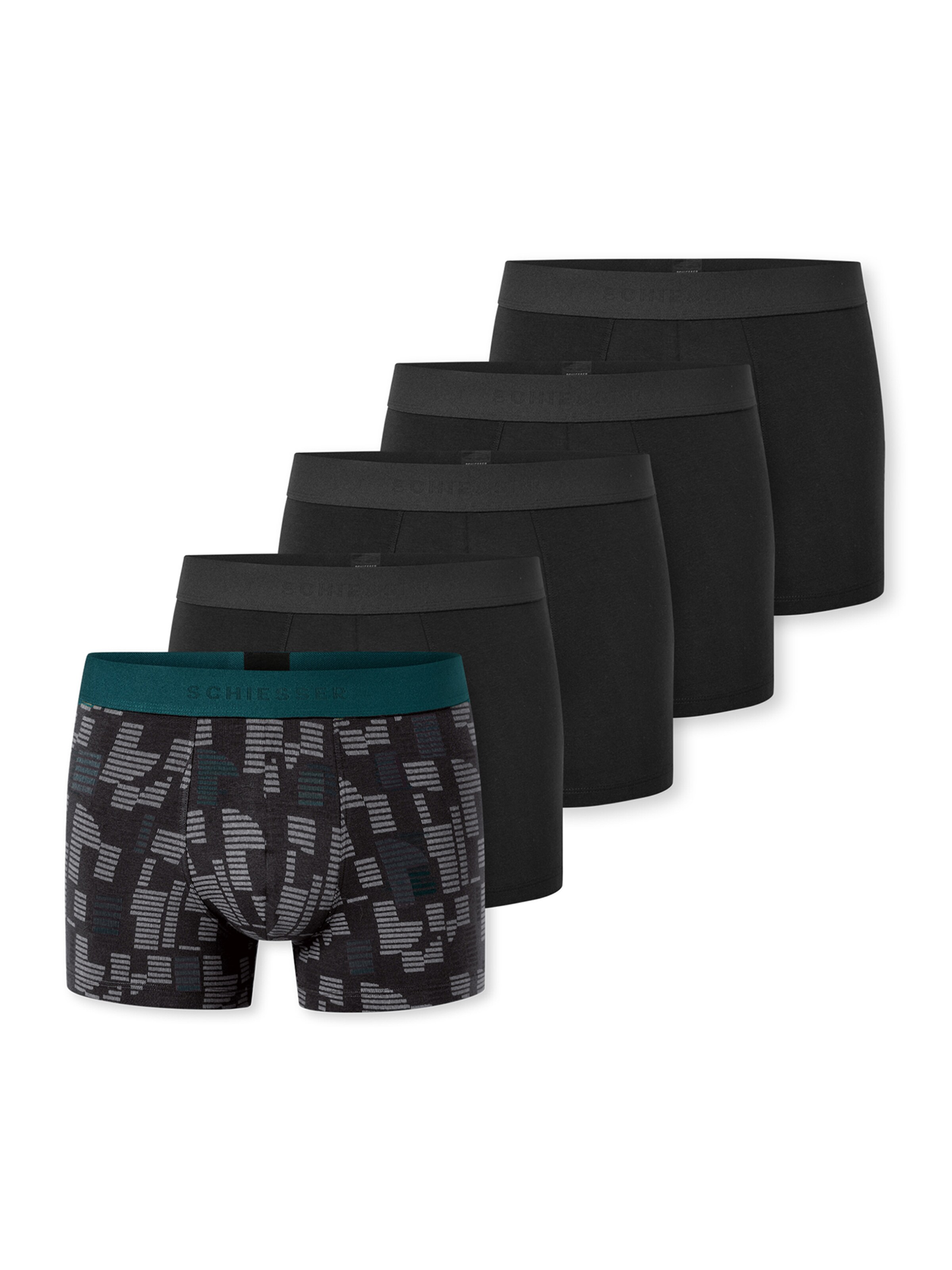 SCHIESSER Boxer shorts ' 95/5 Multi ' in Black: front