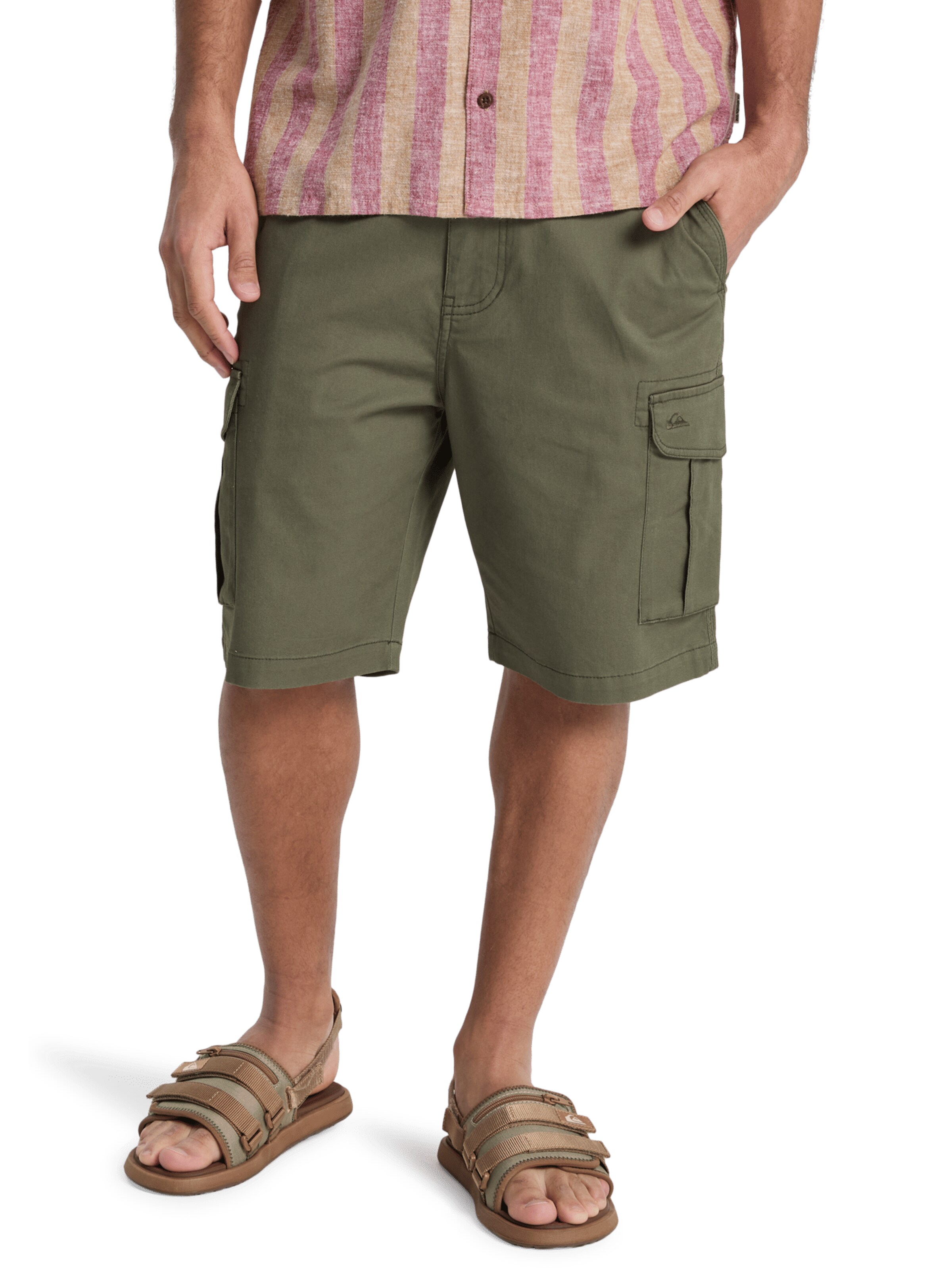 QUIKSILVER Regular Cargo Pants in Green: front