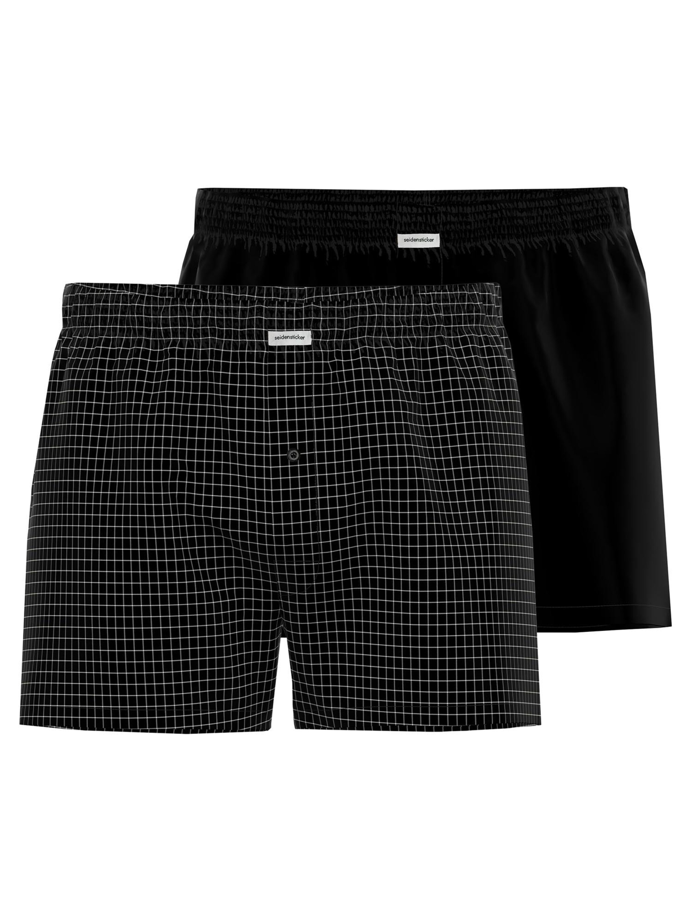 SEIDENSTICKER Boxer shorts 'Web' in Black: front