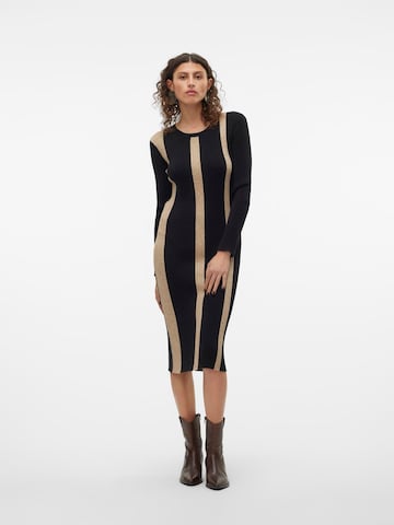 VERO MODA Knitted dress 'VMGOLD NEW' in Black