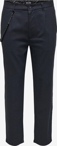 Only & Sons Tapered Pleat-front trousers 'LOU' in Blue: front