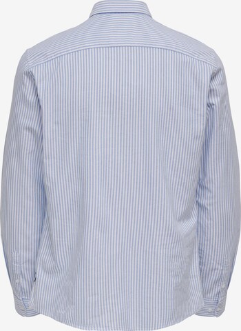 Only & Sons Regular fit Button Up Shirt 'Alvaro' in Blue