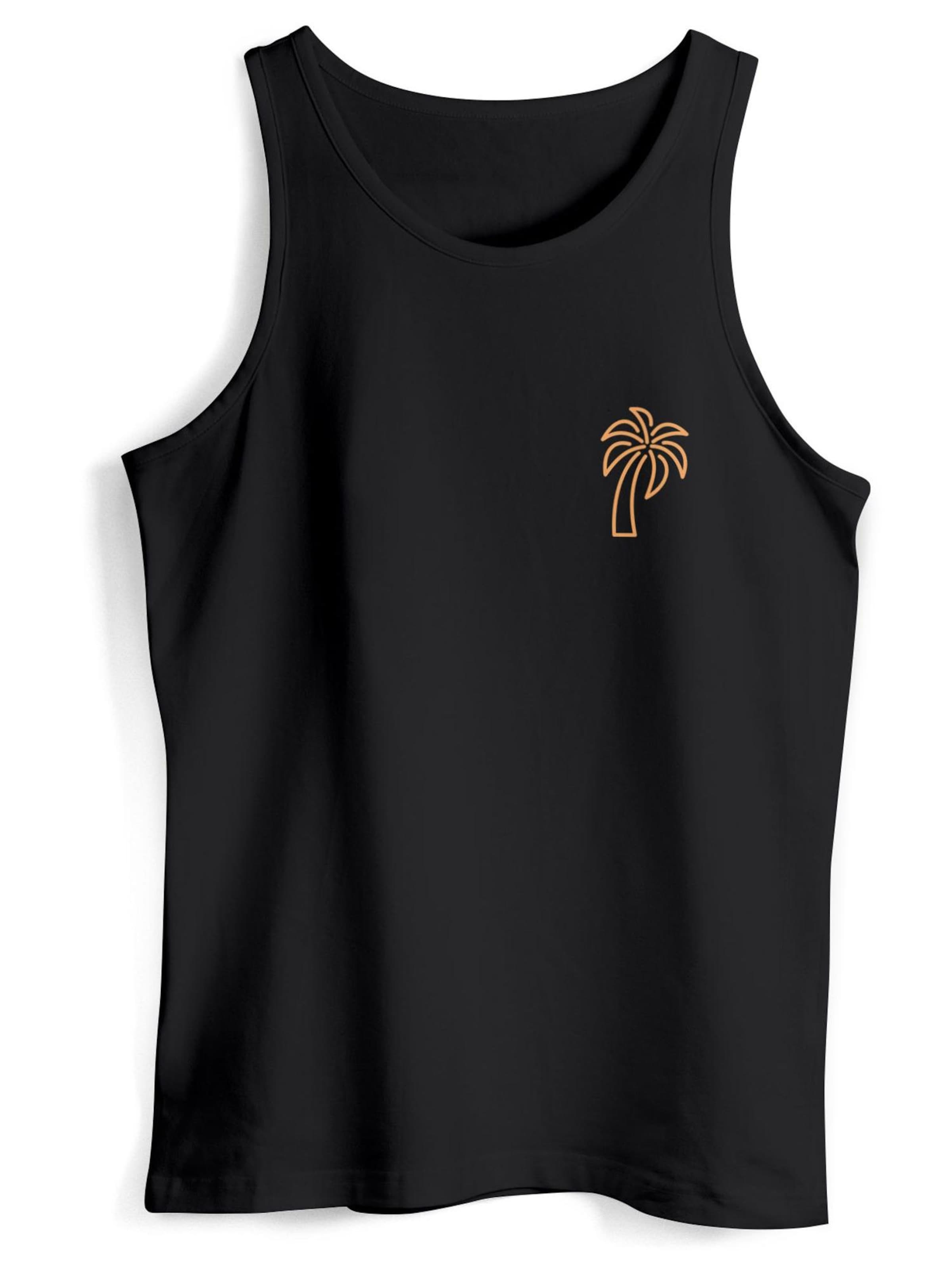 Neverless Shirt 'Palm Lineart' in Black: front