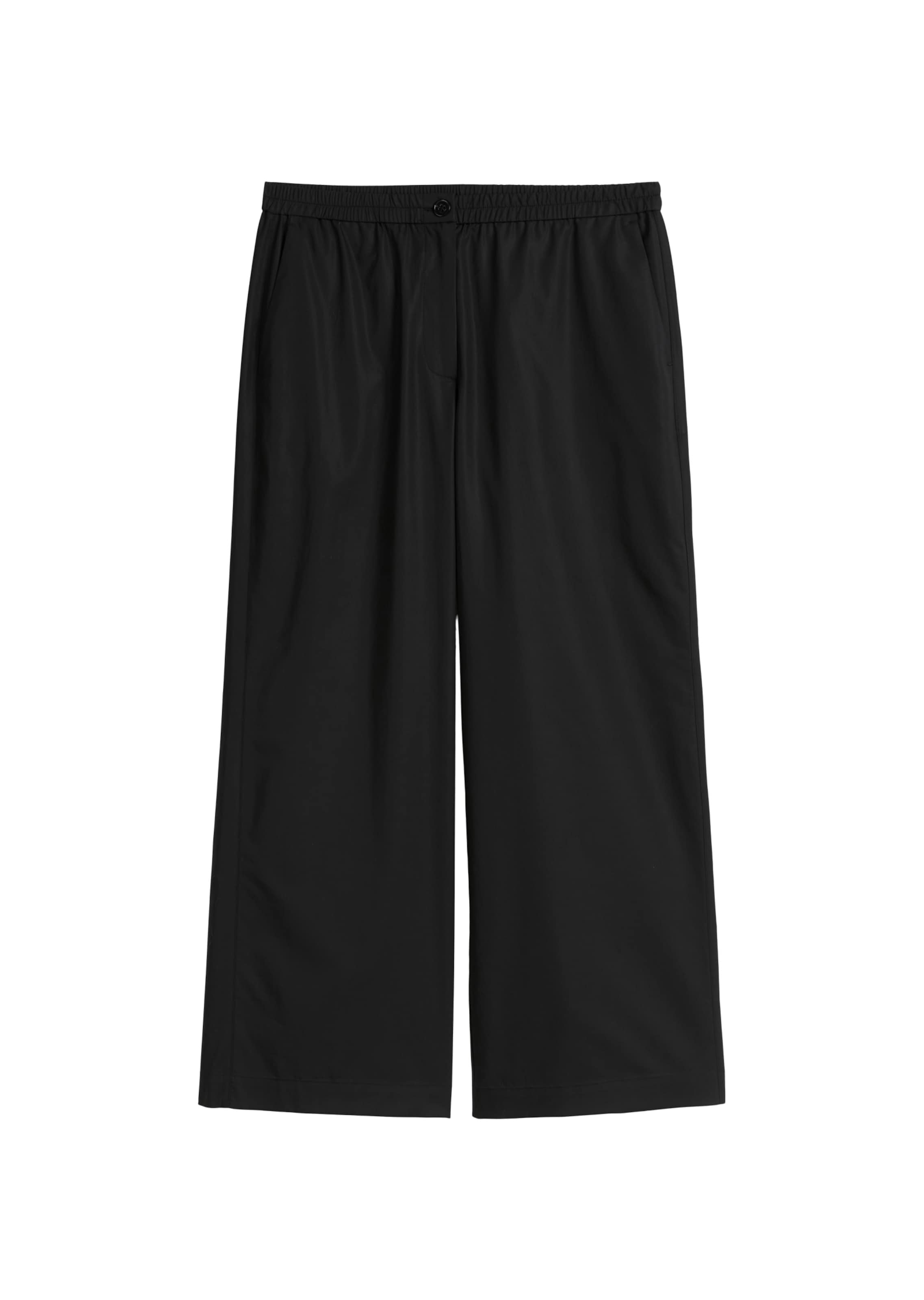 Marc O'Polo Wide leg Broek in Zwart: voorkant