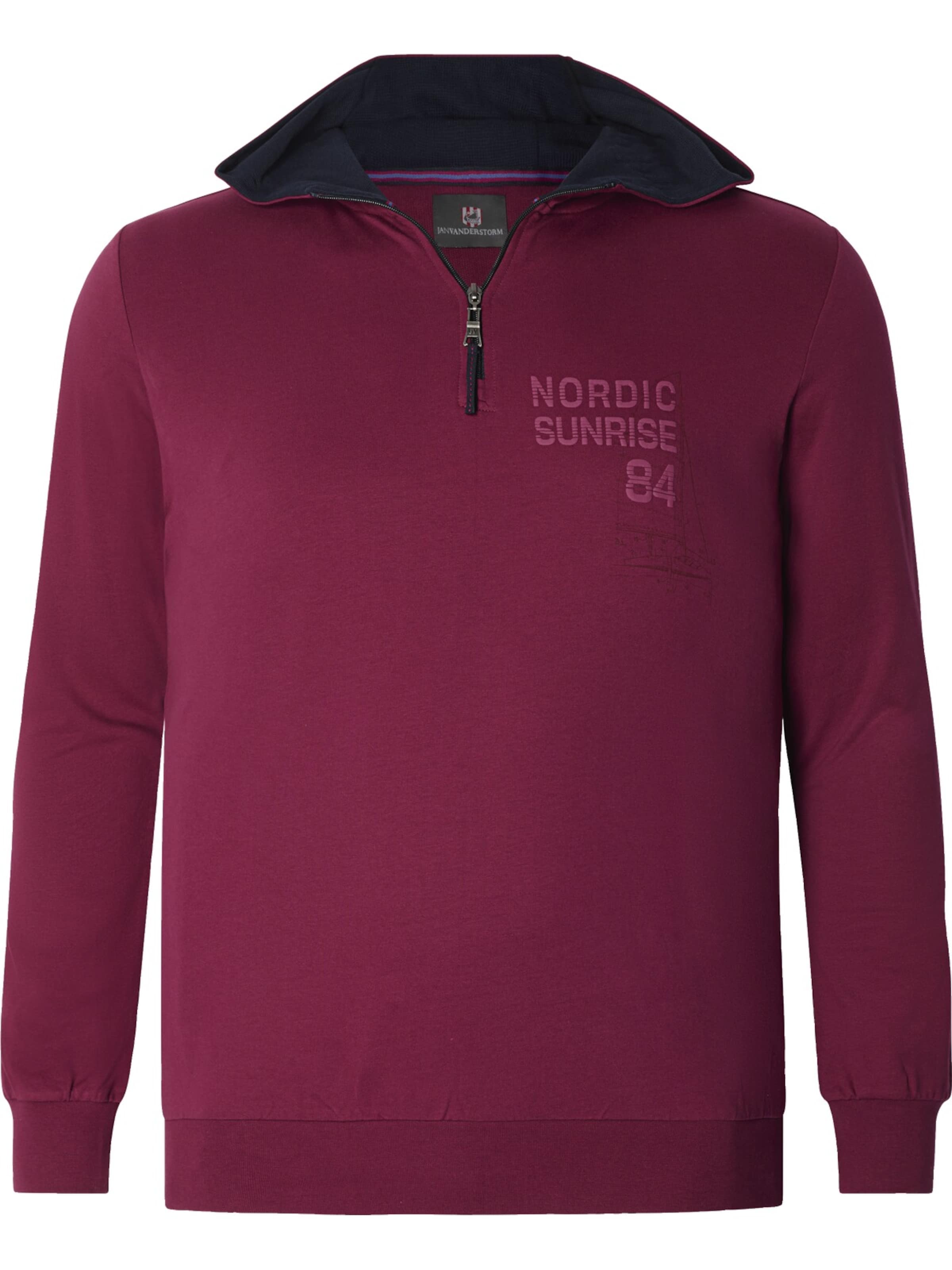 Jan Vanderstorm Sweatshirt 'Korbenkt' in Rot: Vorderseite