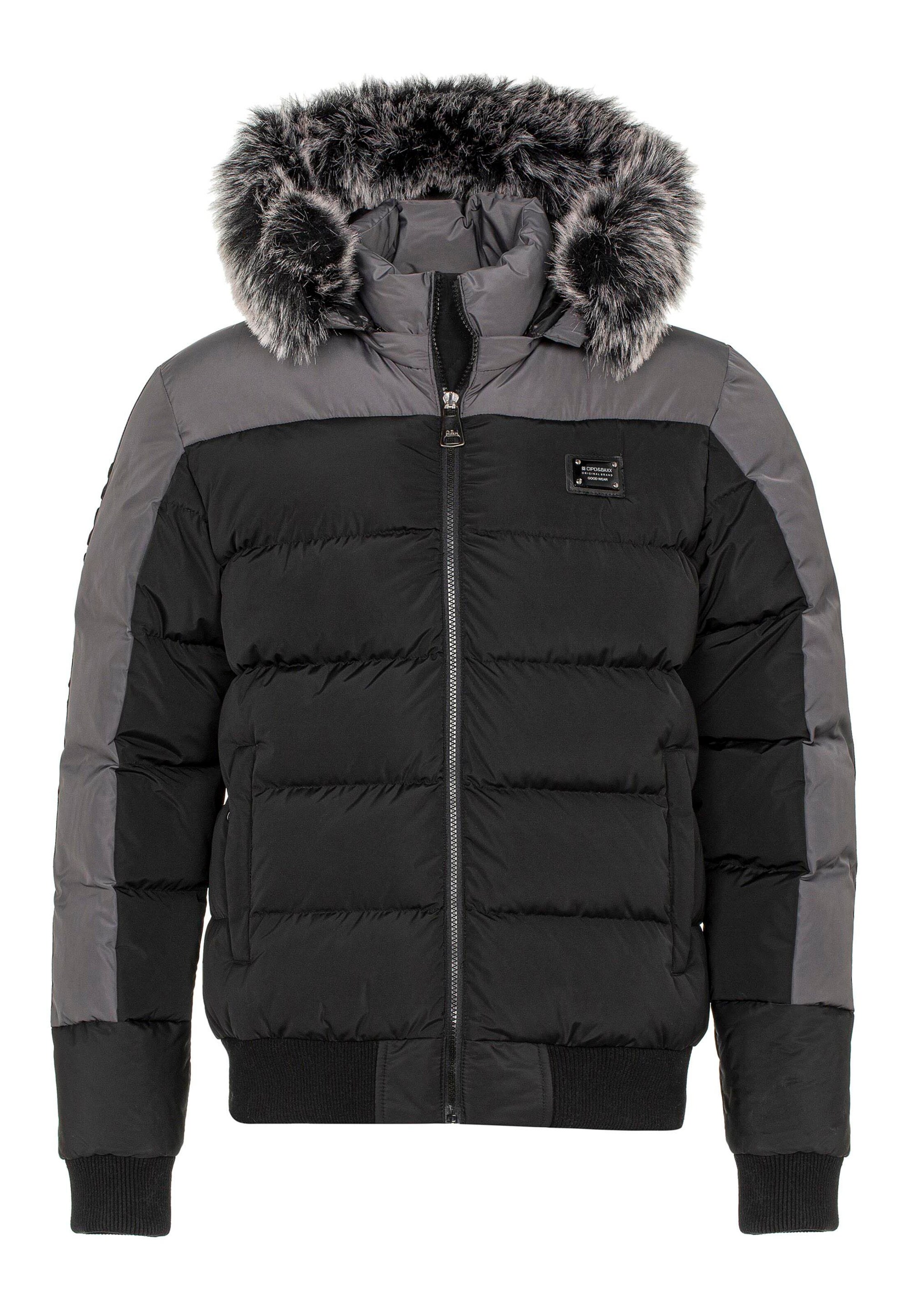 CIPO & BAXX Winter Jacket in Black: front