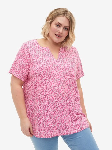 Zizzi Shirt 'Cleo' in Pink: front