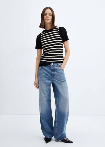 MANGO Wide Leg Jeans 'Mermaid' in Blau