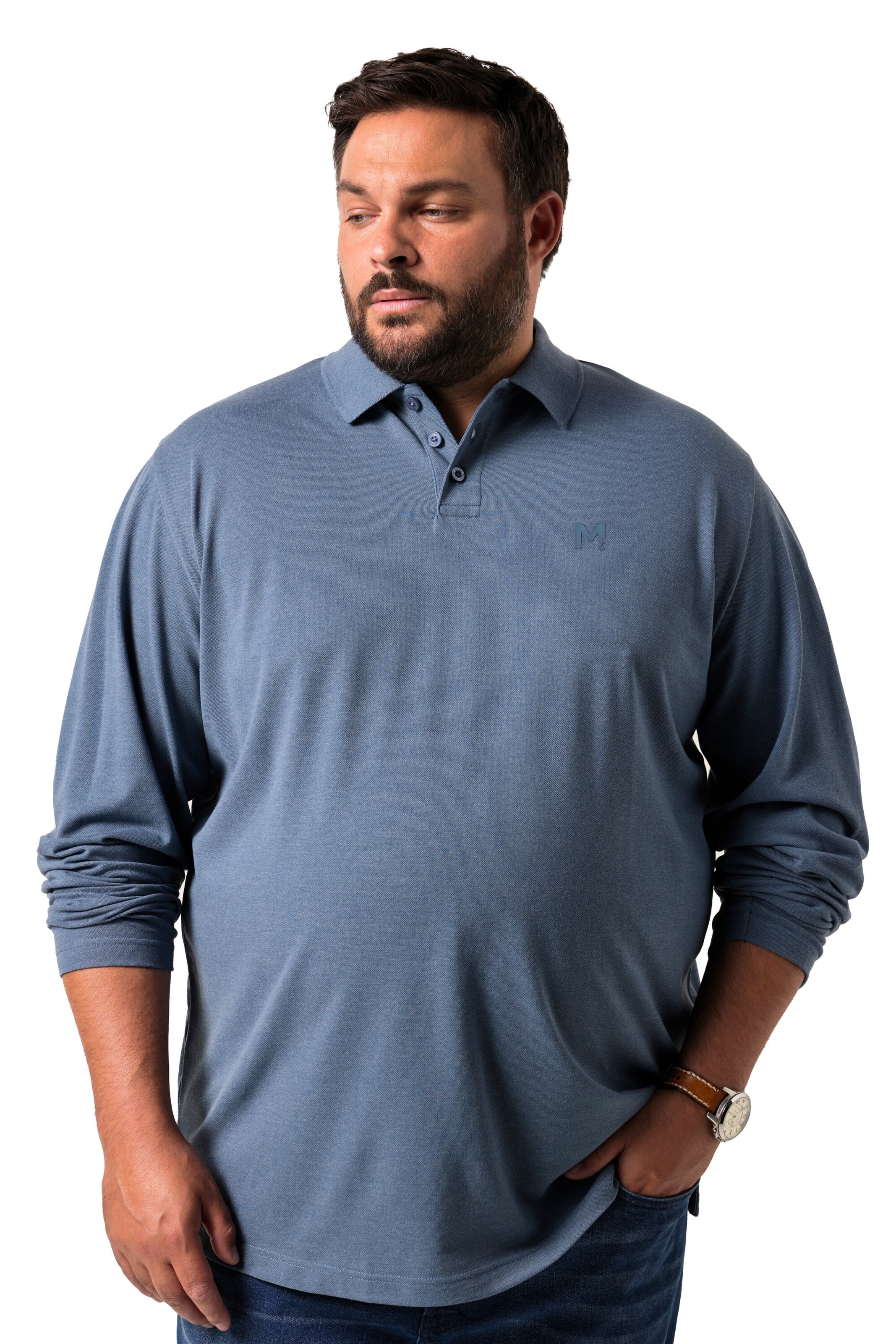 Men Plus Shirt in Blue: front