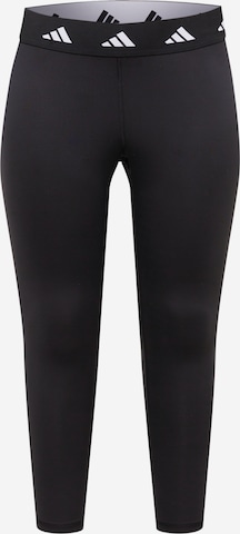 ADIDAS PERFORMANCE Skinny Sportbroek 'Techfit ' in Zwart: voorkant