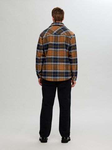 SELECTED HOMME Between-season jacket 'Archive' in Brown